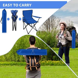 Anglechic, 4 Uds., sillas de Camping plegables ligeras portátiles, tamaño <span class=keywords><strong>Regular</strong></span>, bolsillo lateral de malla, bolsa de transporte, portavasos elegante para la playa - Product Image 4