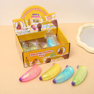 Juguetes Blandos Antiestrés de Plátano Realista para Niños 2026, <span class=keywords><strong>Bolas</strong></span> de Alimentos Largas de Taba para Apretar, Juguetes Elásticos de Frutas - Product Image 1