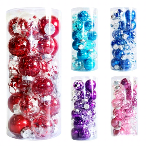 Offre Spéciale : Ensemble <span class=keywords><strong>de</strong></span> 24 Boules <span class=keywords><strong>de</strong></span> Noël Transparentes Colorées en PET <span class=keywords><strong>de</strong></span> 6 cm – Décoration Suspendue pour <span class=keywords><strong>Plafond</strong></span> - Product Image 3