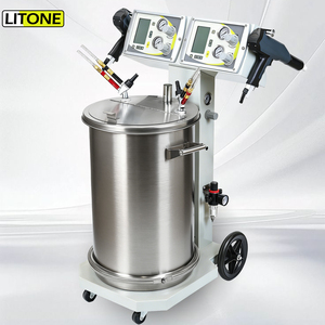 Machine de peinture électrostatique manuelle à double pistolet 55L pour profilés en aluminium et acier CE KENT-FD - Product Image 1
