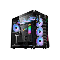 Boîtier PC ATX SNOWMAN 2026 de haute qualité avec logo personnalisable, tour d'ordinateur de jeu avec panneau en verre et bande lumineuse RGB