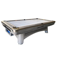 Nouvelle table de billard de luxe XINGJUE 2025, grise, 9 pieds, classique, pour jeu de 8 boules, avec poches de récupération des billes, pour salle de jeu personnalisable
