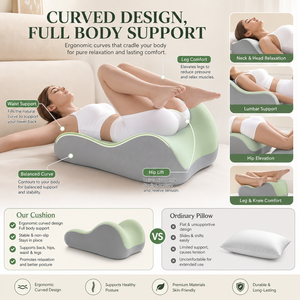 Coussin de soutien dorsal en mousse à mémoire de forme pour adultes, avec housse amovible et lavable, pour lit, chambre et hôtel - Product Image 1