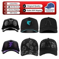 Nuevas Gorras de Béisbol de Gamuza Negra Personalizadas con Forro de Satén de 5 Paneles, Gorras Rico de Puerto Rico con Logotipo Bordado