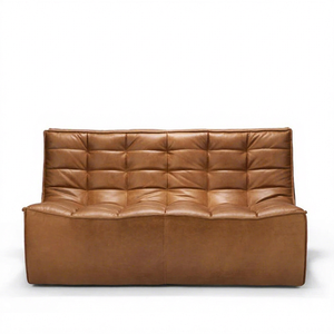 Luxurious Genuine Leather 2 Seater Sofa Modern Living Room <b>Seating</b> Elegant Craftsmanship Comfortable Contemporary Design Tufted - Product Image 1