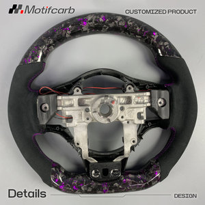 Volante Deportivo Personalizado de Fibra de Carbono Forjado en Color Morado con LED para Mitsubishi Lancer Evolution X GSR MR X Final Edition 2008-2016 - Product Image 5