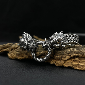 Bracciale Vintage <span class=keywords><strong>mitologia</strong></span> norrena Odin'S Wolf da uomo Nordic Freya bracciale da polso a catena in acciaio antico da uomo - Product Image 3
