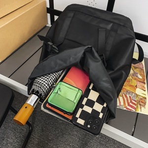 Sac à dos de sport décontracté personnalisé en nylon noir, sac à dos de voyage, sac à dos de randonnée, sac à dos pour homme, sac à dos d'école, sac à dos d'étudiant, sac à dos de collège - Product Image 6
