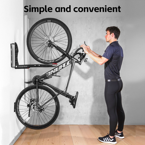 Support mural pliable pour vélo, gain de place, réglable, stationnement vertical, capacité de charge de 30 kg pour vélos de 24'' à 29'', pour la maison - Product Image 5