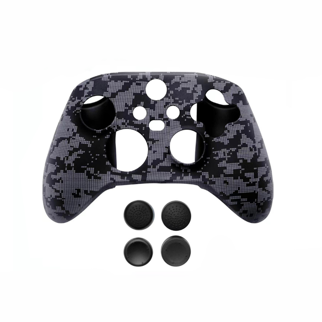 Anti-slip Camouflage Silicone Cover for Xbox Series X/S Controller Protective Case With Joystick Cap Thumb Grips
