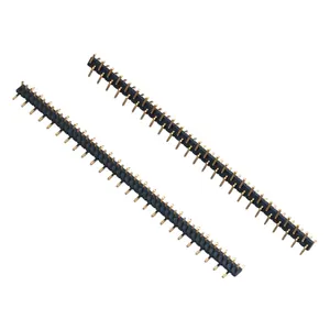Cabeçote de pino de 1.27mm 1-50pin smt, conector de cabeçote direto/direito para pcb, tipo soquete de fileira única