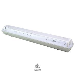 Schermo impermeabile per 2 tubi LED T8 da 60 cm, protezione, ideale per illuminazione esterna e ambienti umidi. - Product Image 2