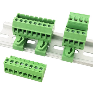 <span class=keywords><strong>Din</strong></span> <span class=keywords><strong>Rail</strong></span> Mounting vertikal 5.08mm pitch konektor rel tipe solderless butt joint XK2EDGUVK + K-5.08 - Product Image 1