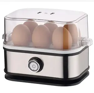 Stainless Steel 6 Capacity Egg Steamer Electric Egg Boiler Electric Large Hard-Boiled Egg Cooker