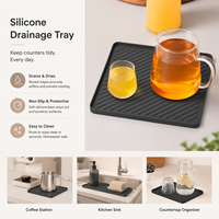 Tapis de séchage de vaisselle rectangulaire en silicone extra large et écologique, couleur personnalisable, pour la protection des plans de cuisson de la cuisine domestique