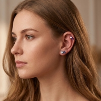 Bijou de piercing en titane ASTM F136, barre en forme de cœur à dos plat, avec zircone cubique, fileté intérieurement, pour cartilage, tragus, hélix, conque, lobe