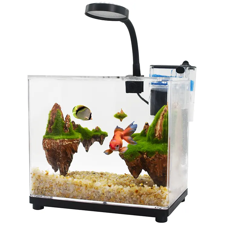 Di alta qualità di illuminazione a led acquario scatola di allevamento mini casa di plastica acquario acquario acquario per i pesci