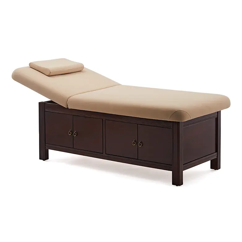 Massief Houten Gezichtsmassage Bed Spa Bed Massagetafel Massagebed Met Kast