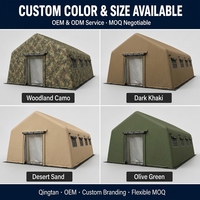 Tente gonflable imperméable à colonnes d'air, camouflage woodland, grand abri de camping pour 5+ personnes, PVC, pour événements extérieurs, urgence, installation rapide