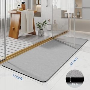 Luxury PVC Super Absorbent Shower <strong>Mat</strong> 47x17 Large Quick Dry <strong>Bath</strong> <strong>Mat</strong> Non-Slip Back <strong>Runner</strong> for Door Machine Made Solid Design - Product Image 1