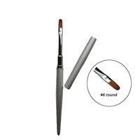 HIDI BEAUTY Brosse synthétique professionnelle à manche en métal argenté pour outils de manucure professionnels et logo personnalisable DIY, style classique