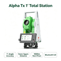 Station totale à broche de précision 1'' à encodage absolu ALPHA Tx Android G3 avec compensateur à billes en acier et encodeur anti-poussière IP65