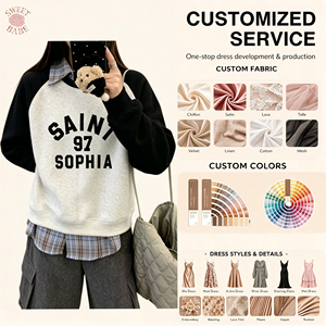Sweat-shirt à manches raglan pour femme, pull à col rond avec imprimé lettres vintage, sweat-shirt décontracté à manches longues et blocs de couleur - Product Image 1