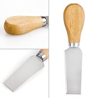 Coltelli da formaggio 4 pezzi con manico in legno, tra cui Mini forcella a forchetta, piano stretto e coltello da spalmare in metallo