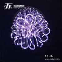 Lustre en cristal LED 45W, fibre optique, cristal en forme de larme, lumière RGB pour villa de luxe, design personnalisé, luminaire suspendu