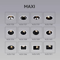 Spot LED encastrable carré 9,5 cm noir, orientable, 95 mm, faisceau large, COB étanche 7W, downlight encastré