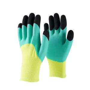 Black Latex Micro-Foam Palm Coated Seamless Knit Glove with 13-Gauge Gray Nylon Shell - Product Image 5