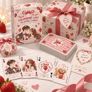 Custom Strawberry Cream <strong>Valentine</strong> Couples Interaction Playing <strong>Cards</strong> Romantic Conversation Prompts Date Night Challenges - Product Image 4