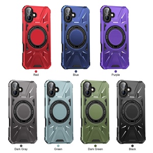 Coque de téléphone magnétique rotative antichoc avec support anneau, protection pour iPhone 17, 16, 15 Pro Max - Product Image 2