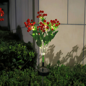 Solar Christmas Berry Garden <b>Light</b> <b>Led</b> Solar Powered Outdoor Decorative Flower Lawn Stake Water Resistant - Product Image 3