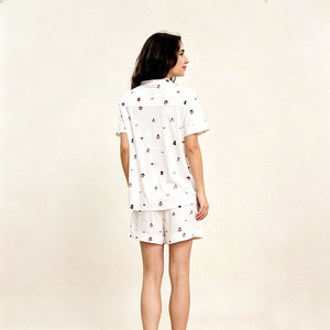 Ensembles de pyjamas pour femmes en bambou tricoté sur mesure, taille élastique, doux, lavables en machine, vêtements de nuit décontractés pour la maison - Product Image 5