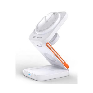 Kit de <span class=keywords><strong>cargador</strong></span> rápido inalámbrico magnético plegable 3 en 1 Soporte personalizado 3 en 1 <span class=keywords><strong>para</strong></span> teléfonos celulares Función PD Salida de 5V/1A <span class=keywords><strong>para</strong></span> auriculares - Product Image 2