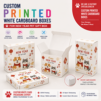 Boîte en carton blanc FBB 400 g/m² imprimée en couleurs vives pour le Festival du Printemps, boîte cadeau pour animaux de compagnie, boîte pliable rigide en carton blanc