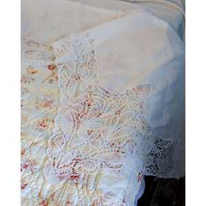 Draps de lit doubles Pietrochianese, draps-housses et draps plats, avec dentelle élégante, matière en lin confortable - Product Image 6