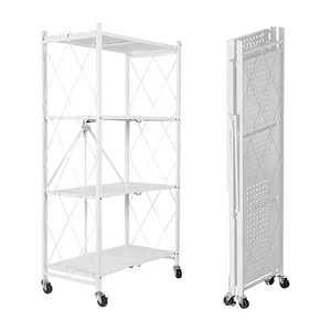 Carrito de Almacenamiento Multifuncional Extraíble, Carrito <span class=keywords><strong>con</strong></span> <span class=keywords><strong>Ruedas</strong></span>, Organizador de <span class=keywords><strong>Cocina</strong></span>, Estante Plegable <span class=keywords><strong>con</strong></span> <span class=keywords><strong>Ruedas</strong></span> - Product Image 1