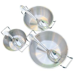 Tazón de acero inoxidable de doble asa de 17 cm con cuchara Capibala para avena y ensalada - Product Image 2