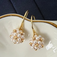 Boucles d'oreilles clous en argent 925 plaqué or, style talon haut, avec perle d'eau douce de 2-3 mm sertie en cercle, classiques pour femme