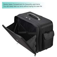 Vol Portable Oxford Maquillage Cas Cosmétique Roulant Chariot À Roues Maquillage Organisateur Double Zip pour Artiste logo privé