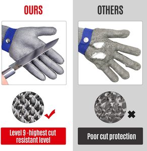 Gants <span class=keywords><strong>de</strong></span> sécurité réutilisables en acier inoxydable, mailles métalliques, anti-coupure, pour la <span class=keywords><strong>cuisine</strong></span> - Product Image 5