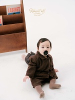 Ensemble trois pièces à chevrons pour bébé : Manteau croisé, gilet et short – Tenue de cérémonie unisexe pour tout-petit en Spandex/Coton