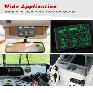 12V 6 Gang Switch Panel ON OFF Circuit Control Box Marine Switch Pod Light Touch Switch Box For Car Boat Truck