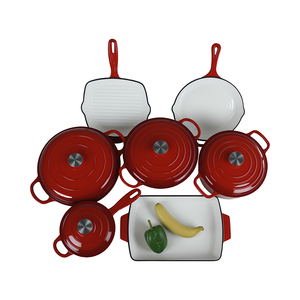 Batterie de cuisine <span class=keywords><strong>en</strong></span> vente <span class=keywords><strong>en</strong></span> gros Marmite <span class=keywords><strong>en</strong></span> <span class=keywords><strong>fonte</strong></span> à induction rouge Casserole <span class=keywords><strong>en</strong></span> <span class=keywords><strong>fonte</strong></span> <span class=keywords><strong>émaillée</strong></span> antiadhésive pour le <span class=keywords><strong>four</strong></span> Sets de marmites - Product Image 4