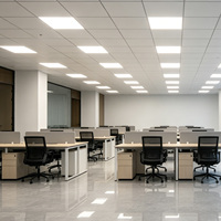Plafonnier LED carré ultra-fin 40W, diffuseur anti-éblouissement, éclairage commercial pour bureaux, livraison directe d'usine avec certification CE
