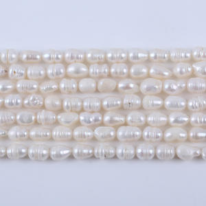 Cuentas Blancas Naturales de Agua Dulce en Forma de Arroz de 7-8 mm al por Mayor, Pasadores de Pelo Hechos a Mano con Hilo y Materiales para Joyería DIY - Product Image 3