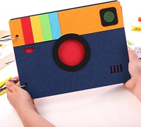 Design de l'appareil Photo fait à la main, créatif bricolage couverture en feutre Scrapbook Album Photo livre avec 29 pièces pour 2x4 3x5 4x6 5