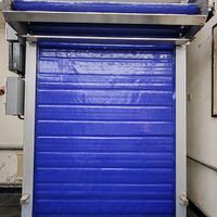 Puerta Enrollable Aislada de PVC para Almacenamiento en Frío, Planta de Procesamiento de Alimentos, Doble Rodillo Elevador, Marco de Acero Inoxidable 304